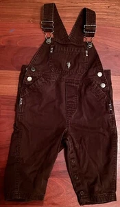 US Polo Assn. Cotton Overalls Brown Corduroy Baby Toddler 18 months Unisex - Picture 1 of 4