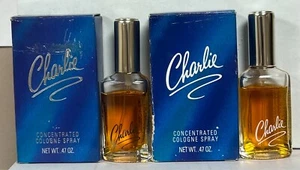 2 Bottles Charlie Revlon Concentrated Cologne Spray 0.47 fl oz 90s please read - Picture 1 of 4