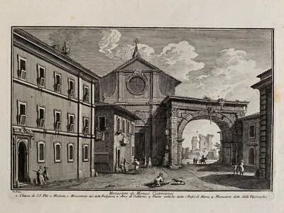 Giuseppe Vasi Original Old Master 18C Engraving 1750s Cistercian Monastery Rome - Image 1 of 4