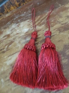 2 Tassels 6" Red Purple VERY THICK FULL Furniture Drapes Costume - Picture 1 of 8