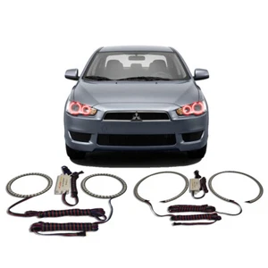 Kit de halo de faros de ojo de ángel rojo brillante para Mitsubishi Lancer 08-16 - Imagen 1 de 3