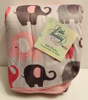 Мягкое розовое и серое одеяло-слон для девочки - Изображение 1 из 4