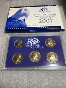 2007 -S United States Mint 50 State Quarters Proof Set 5 Coins - Picture 1 of 8