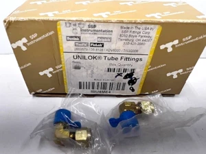 BOX of 8 - SSP Unilok Male Elbow, 1/4 Tube Fitting x 1/4 MNPT, Brass, IBU4ME4 - Picture 1 of 4
