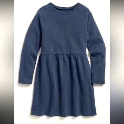 Old Navy french terry Sweatshirt long sleeve winter fall cozy Dress blue M 10-12 - Image 1 of 4
