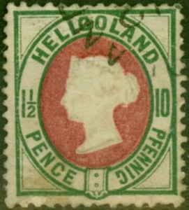 Heligoland 1875 10pf (1 1/2d) Deep Rose & Deep Green SG14 Fine Used (5) - Picture 1 of 1