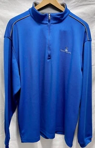 PEBBLE BEACH Performance + PB Logo royalblau 1/4 Zip Langarm Warmup Polo XL - Bild 1 von 16