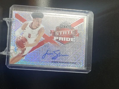 2021-22 Leaf Metal State Pride Auto Silver Mojo Jaden Shackelford #SP-JS1 Auto - Image 1 of 2