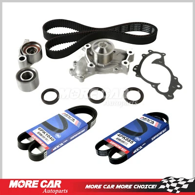Kit de correia dentada bomba de água 2X correia de transmissão compatível com 2005-2006 Toyota Camry Sienna - Imagem 1 de 4