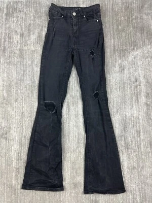 Indigo Rein 牛仔裤青少年 1 24x32.5 黑色破洞靴型 — 第 1/4 张图片