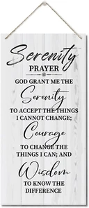 Serenity Prayer Sign, Printed Wood Plaque Sign Wall Hanging, Christian Decor Woo - Picture 1 of 12