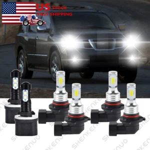 For Nissan Armada 2005-2010 Combo 9005+9006 LED Headlight Hi/Lo & 880 Fog Light - Imagen 1 de 10
