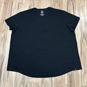 STRONGSIZE Men's Big Tall 6XL Crew Neck T-Shirts Longer Length Black - NEW - Picture 1 of 8