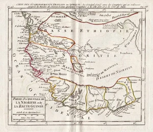 Guinee Sierra Leone Cote d'Ivoire Ghana carte map Karte Robert de Vaugondy 1749 - Picture 1 of 1