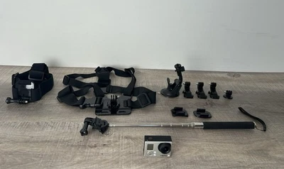 GoPro HERO3 Action Camera With Accessories Body Harness Head Strap Mounting Kit - Image 1 of 4