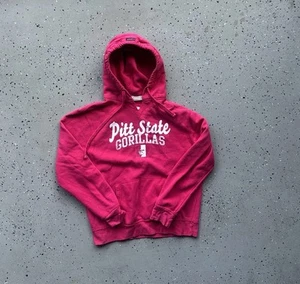 PITT STATE GORILLAS PINK WHITE VINTAGE HOODIE SIZE MEDIUM - Picture 1 of 4