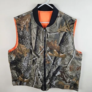 Bob Allen Reversible Hunting Vest Realtree Hardwood Camo Blaze Orange XL - Picture 1 of 10