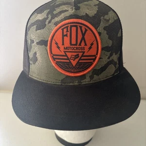 FOX Motocross Camouflage Black Mesh Trucker Snapback Hat Cap Adjustable - Picture 1 of 10