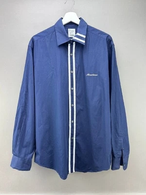 Cheap & Chic Moschino Mens Blue Long Sleeve Button-Up Shirt Size L - Image 1 of 4