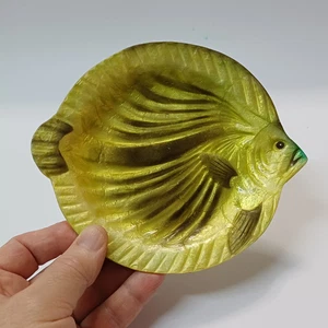Vintage Capiz Shell Fish Plate Trinket Desert Dish 5.8in Philippines SEE VIDEO - Picture 1 of 8