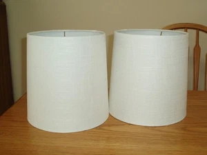 2 Montreal Wren White Lamp Cylindrical Shades by Threshold - Picture 1 of 5