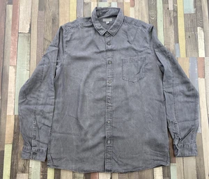 COS Mens Button Down Chore Shirt Size M Regular Fit Lyocell Faded Grey - Picture 1 of 12