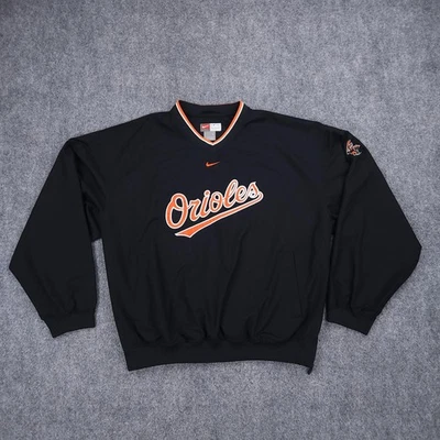 Chaqueta Baltimore Orioles Para Hombres Grande Negra MLB Béisbol Nike Pullover Cuello en V Foto 1 de 4