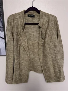 St John Collection Metallic Santana Knit Open Blazer Knit Jacket Sz 12 Tag Remov - Picture 1 of 10