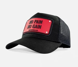JOHN HATTER & CO No Pain No Gain Rubber Patch Trucker Cap Hat Black R-1084-U00 - Picture 1 of 6