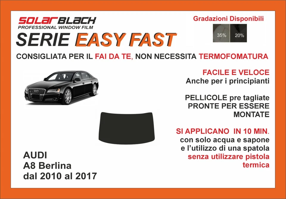 pellicole oscuranti vetri pre-tagliata Audi A8 berlina 10-17 kit lunot EASY FAST - Imagen 1 de 1