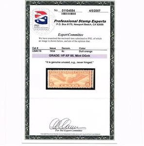 GENUINE SCOTT #C19 VF-XF MINT PRISTINE OG NH PSE GRADED CERT - ESTATE SALE #5999 - Picture 1 of 3
