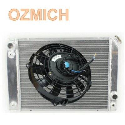 散热器+风扇适用于 1984 - 1988 Pontiac Fiero L4 V6 2.5L 升 2.8L 升 3 行 CC828 铝 — 第 1/4 张图片