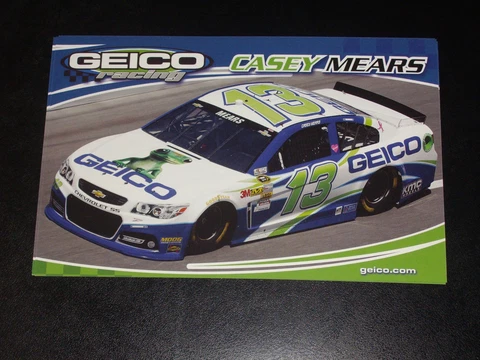2014 CASEY MEARS #13 GEICO NASCAR POSTCARD Cover