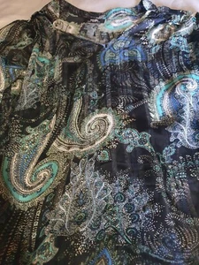 Wallis Ladies Silky Paisley blouse/beach top Ruffled Tier Sleeves Xs Vgc - Picture 1 of 17