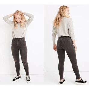 Neu mit Etikett Madewell Madewell Curvy hoch geschnittene Skinny-Jeans schwarz meergrau 128 $ - Bild 1 von 14
