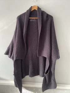 All Saints Womens Cardigan 10 Grey Knitted Acrylic Mohair Wool Blend Oversized - Picture 1 of 15