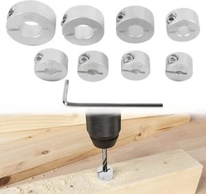 Aluminum Stop Collar Set - Drill Bit Depth Stop - Superior Split Ring Design - Picture 1 of 6