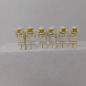 Vtg 1980s LEGO Minifigure Lot Of 6 Classic Spaceman Astronaut White - Picture 1 of 11