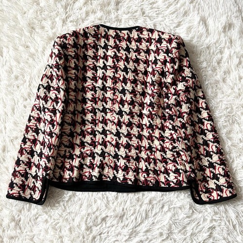 Giacca Christian Dior senza colletto bianca nera rossa taglia 13 usata