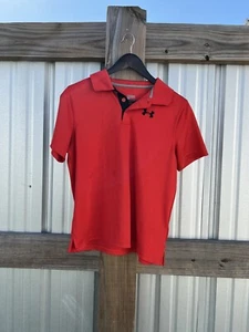 Boys Under Armour Polo Golf Shirt Short Sleeve Red Youth XL - Bild 1 von 6