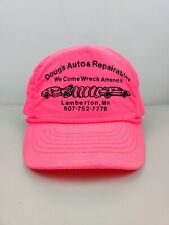 Vtg Neon Funny Doug's Auto Repair Trucker Hat Snapback Cap Vintage