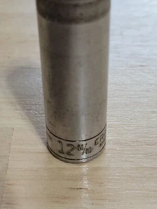 USED CRAFTSMAN 1/4" DRIVE 6 POINT 12MM DEEP SOCKET 44409 GOOD CONDITION! - Bild 1 von 5
