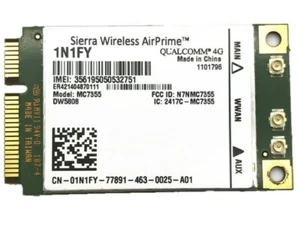 Dell DW5808 MC7355 Sierra Wireless AirPrime 4G LTE/HSPA+GPA 100MBPS 1N1FY Card - Picture 1 of 1
