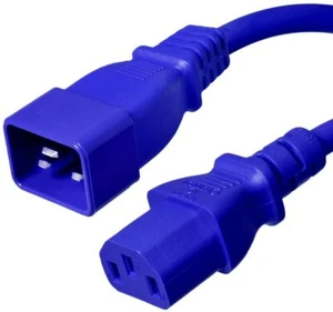 10 PACK LOT 8ft IEC C20 - C13 Blue Power Cord 14AWG 15A/1875W 100-250V 2.4M - Bild 1 von 1