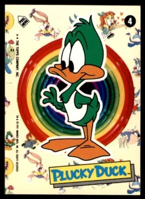 Topps Tiny Toon Adventures (1991) Plucky Duck (Puzzle "Adve") No. 4 - Image 1 of 2