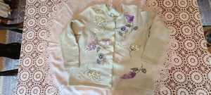 Appleseed's Limited Edition Green Cotton Cardigan with Embroidered floral detail - Picture 1 of 6