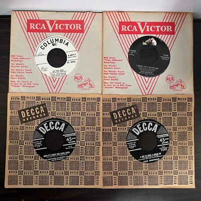 LOUIS ARMSTRONG Lot (2) Decca RCA Columbia Promo - 7" Vinyl Record 45RPM - EX - Image 1 of 4