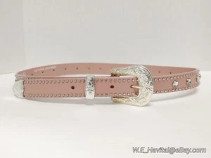 Nocona Belt Co. Women's Pink Studded Rhinestone Cowgirl Belt Style N4420430 32 - Picture 1 of 13