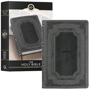 KJV Holy Bible, Super Giant Print Faux Leather Red Letter Edition - Thumb Index - Foto 1 di 12