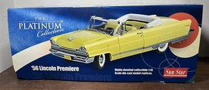 Diecast Car 1:18 1956 Lincoln Premiere Yellow Platinum Collection Sun Star NIB - Picture 1 of 11